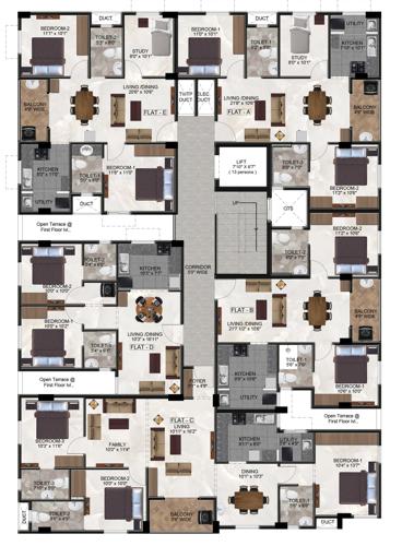  sastha Ramaniyam Sastha Cluster Plan from 2nd to 5th Floor