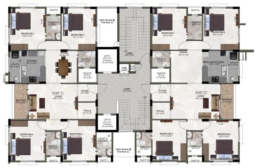  rathnagiri Ramaniyam Rathnagiri Cluster Plan from 1st to 6th Floor