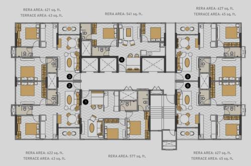  aryana-heights Aryana Heights Cluster Plan For Typical Floor Plan