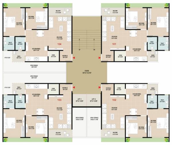  bansari-platinum Block C Cluster Plan for 1st Floor