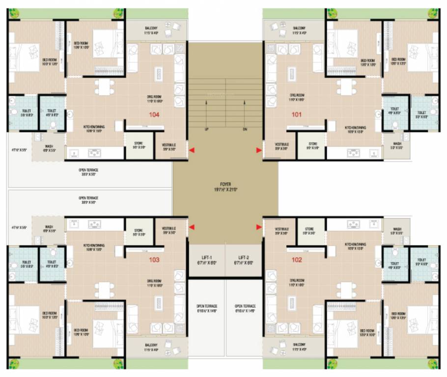  bansari platinum Block C Cluster Plan for 1st Floor