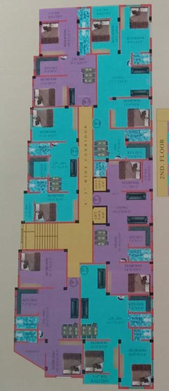 apartment ii Jay Ganesh Apartment II Cluster Plan for 2nd Floor