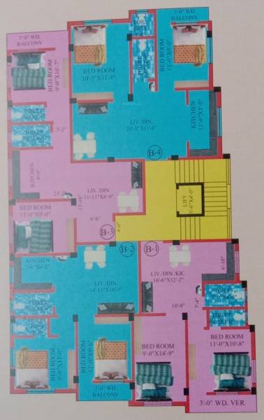  apartment Jay Ganesh Apartment 2nd Floor Cluster Plan