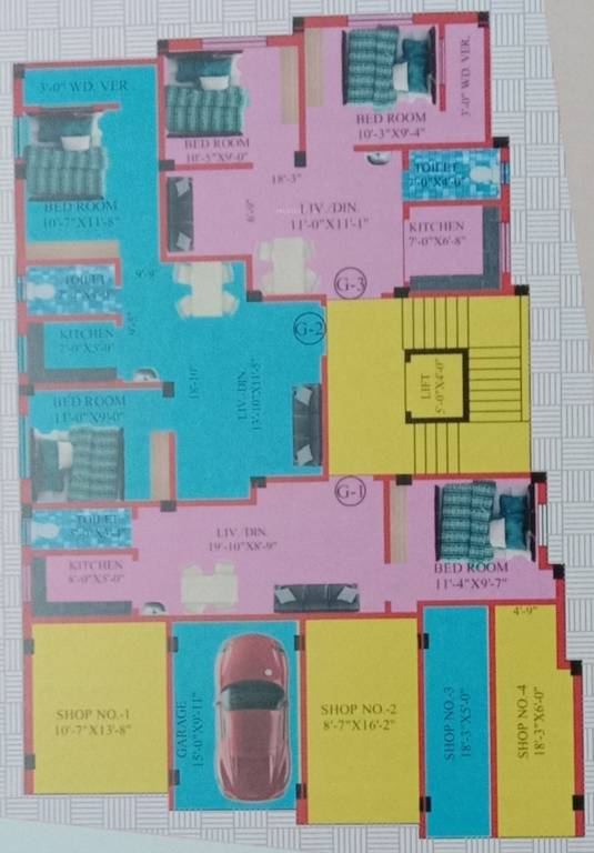  apartment Jay Ganesh Apartment Ground Floor Cluster Plan