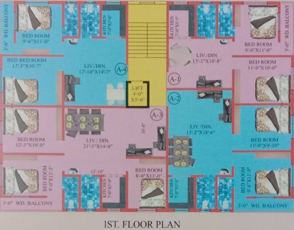  apartment Apartment Cluster Plan for 1st Floor