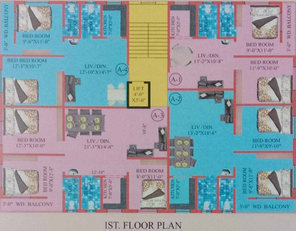  apartment Apartment Cluster Plan for 1st Floor