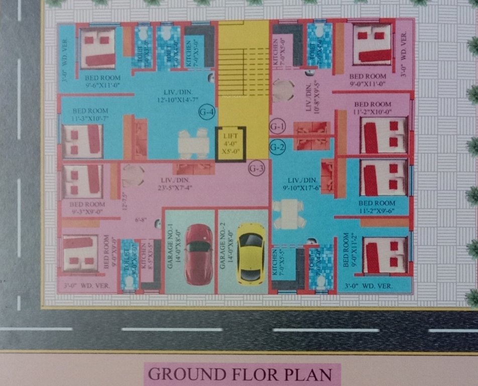  apartment Apartment Cluster Plan for ground Floor