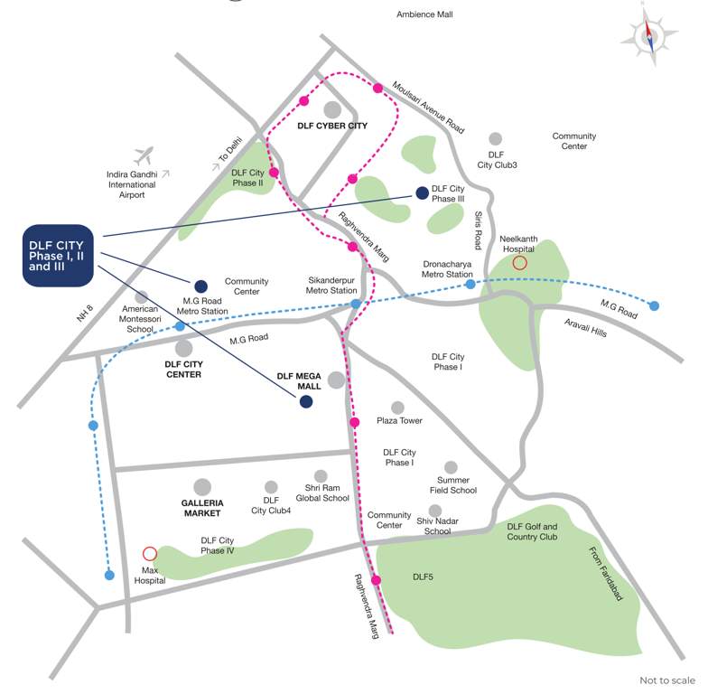  independent floors at dlf city phase i and iii Location Plan