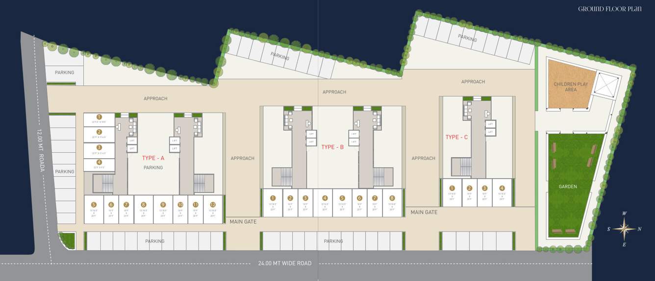  halima heights Block A & B & C Cluster Plan For Ground Floor