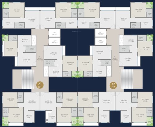 Block A & B Cluster Plan from 1st to 12th Floor halima-heights Block A & B Cluster Plan from 1st to 12th Floor