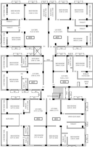  mansarovar-apartment Mansarovar Apartment Cluster Plan From 4th To 5th Floor