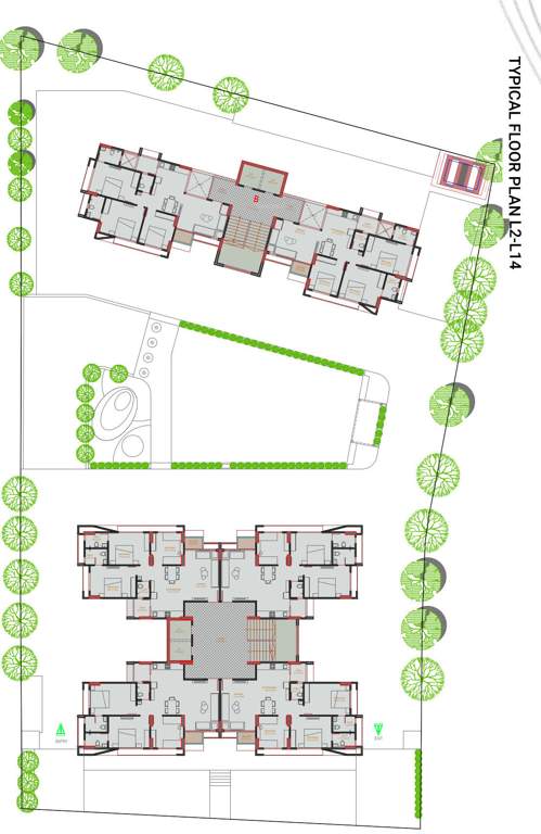 life Block A And Block B Cluster Plan from 2nd to 14th Floor