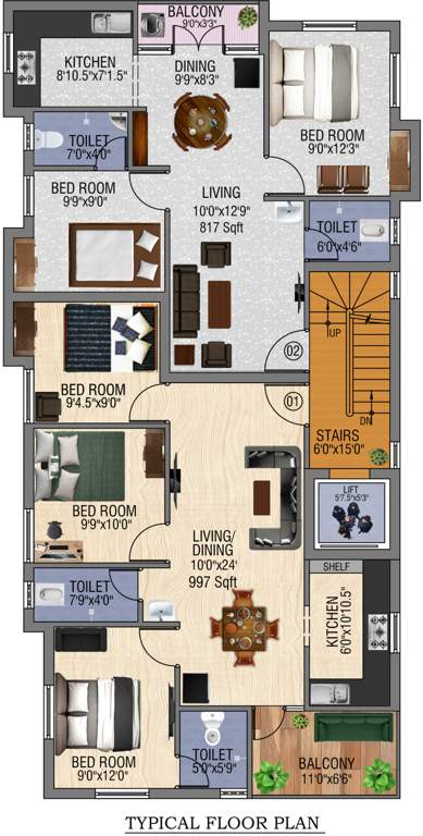  aishwaryam Aishwaryam Cluster Plan from 1st to 3rd Floor