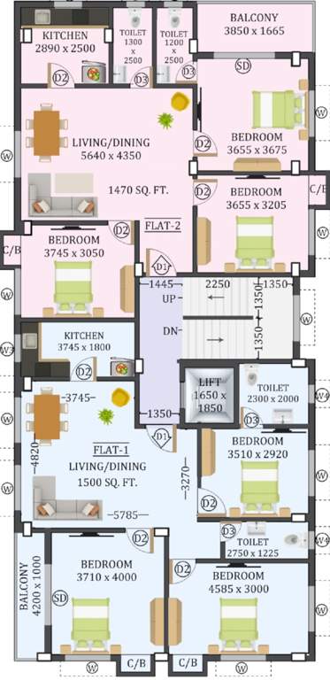  gurukul umang Block B Cluster Plan from 1st to 4th Floor