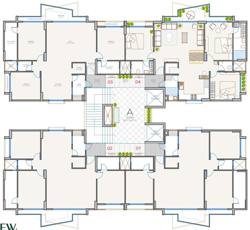  the view A Cluster Plan From 2nd To 13th Floor