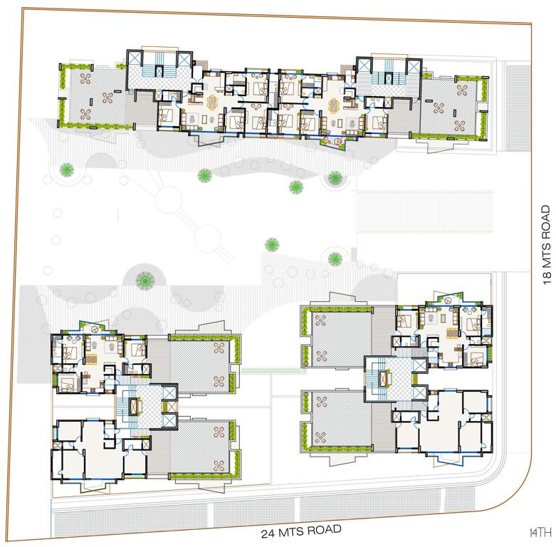  the view A To E 14th Floor Cluster Plan
