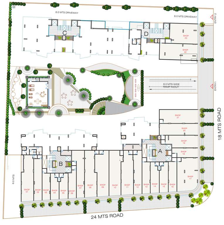  the view A To E Ground Floor Cluster Plan