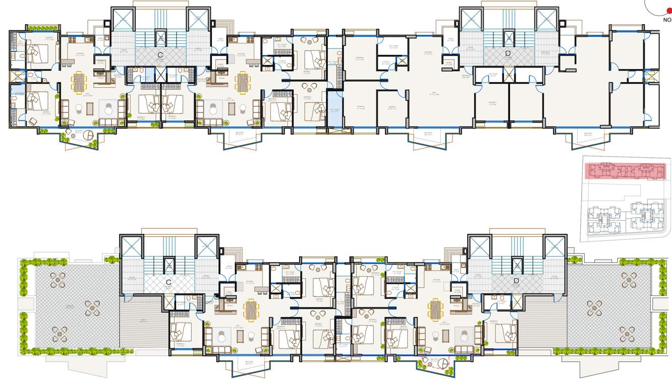  the view C And D 2nd To 14th Cluster Plan