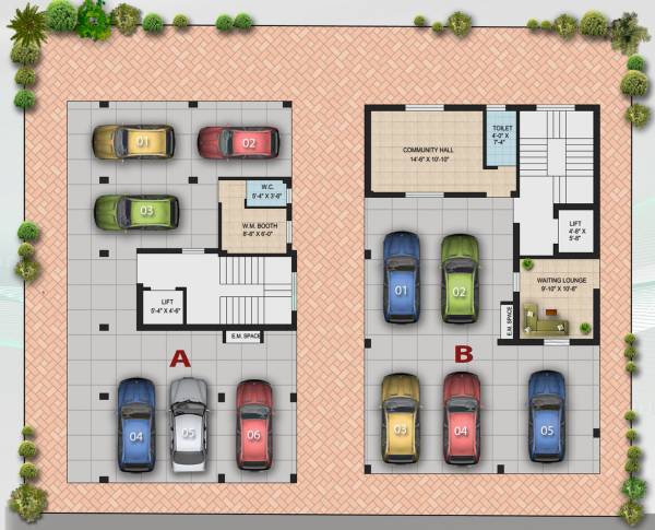  lake-oasis Block A And B Cluster Plan For Ground Floor