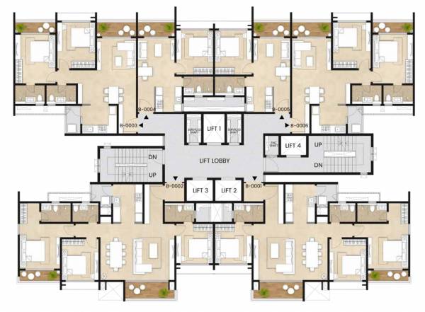  eden-phase-1 Wing B Typical Cluster Plan