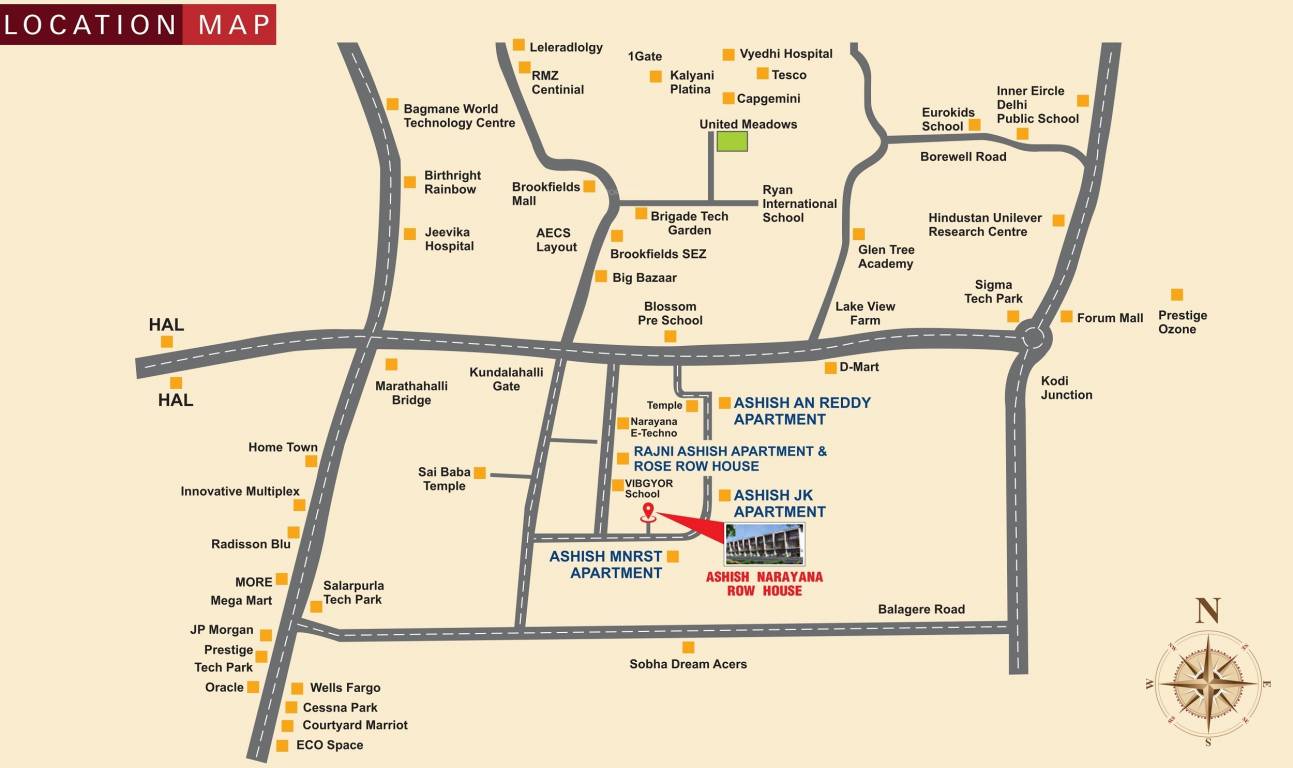  narayana row house Location Plan