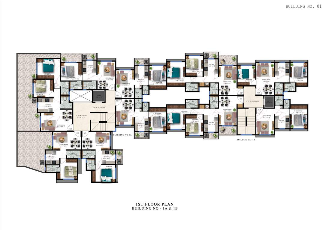  orion grande Buildings 1 Cluster Plan for 1st Floor