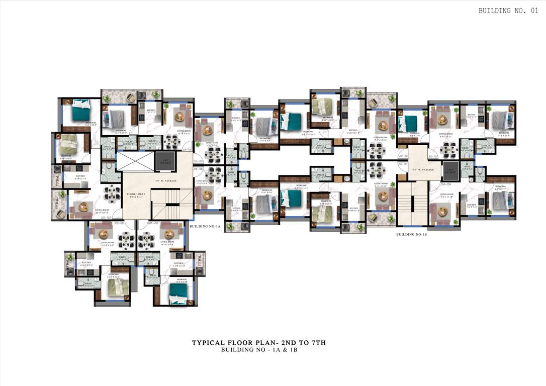  orion grande Buildings 1 Cluster Plan from 2nd to 7th Floor