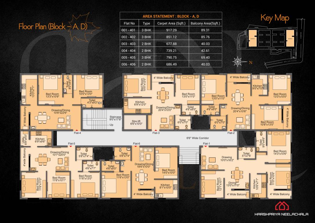  hn regalia Block A And D Cluster Plan For Typical Floor