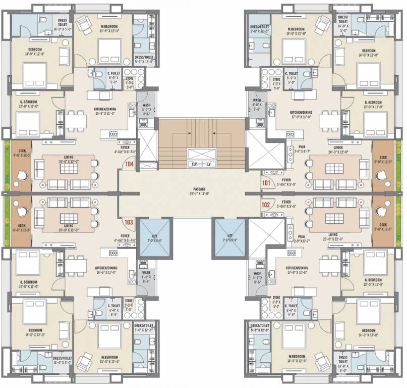  hebitat Block B, Block C And Block DCluster Plan from 1st to 13th Floor