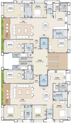 Block I And Block J Cluster Plan from 1st to 13th Floor hebitat Block I And Block J Cluster Plan from 1st to 13th Floor