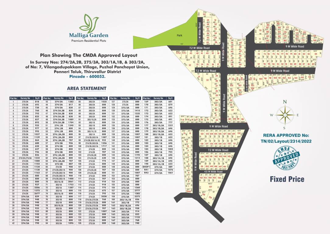  malliga garden Layout Plan