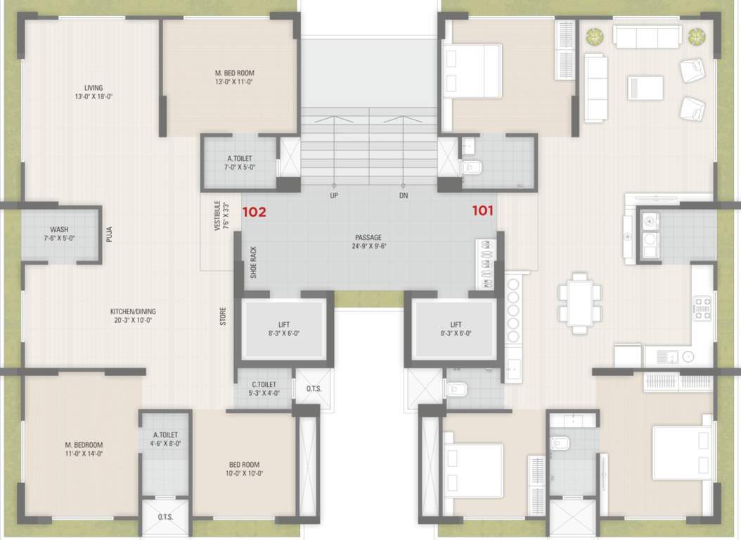  heights A And D Cluster Plan For Typical