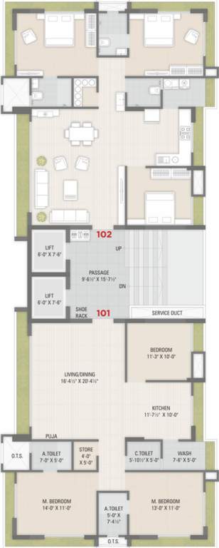  heights B Cluster Plan For Typical