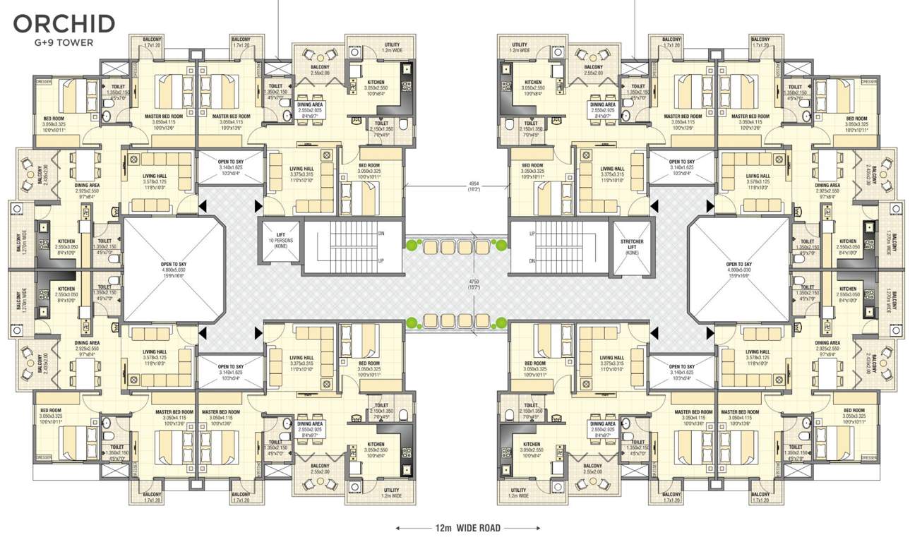  himalaya sunshine Orchid Cluster Plan from 2nd to 8th Floor