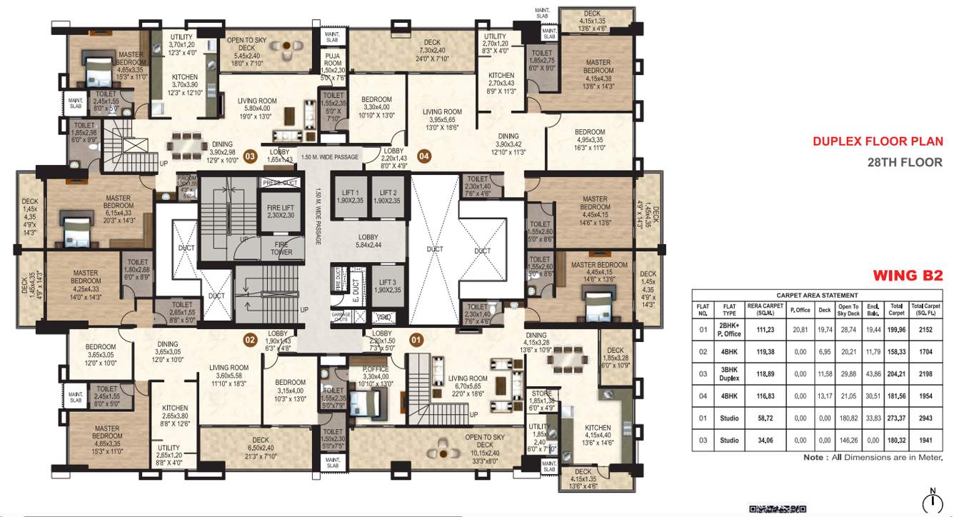  erandwane central building b2 phase 3 Building B2 Residential Cluster Plan for 28th Floor