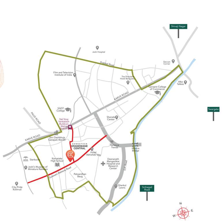  erandwane central building b2 phase 3 Location Plan