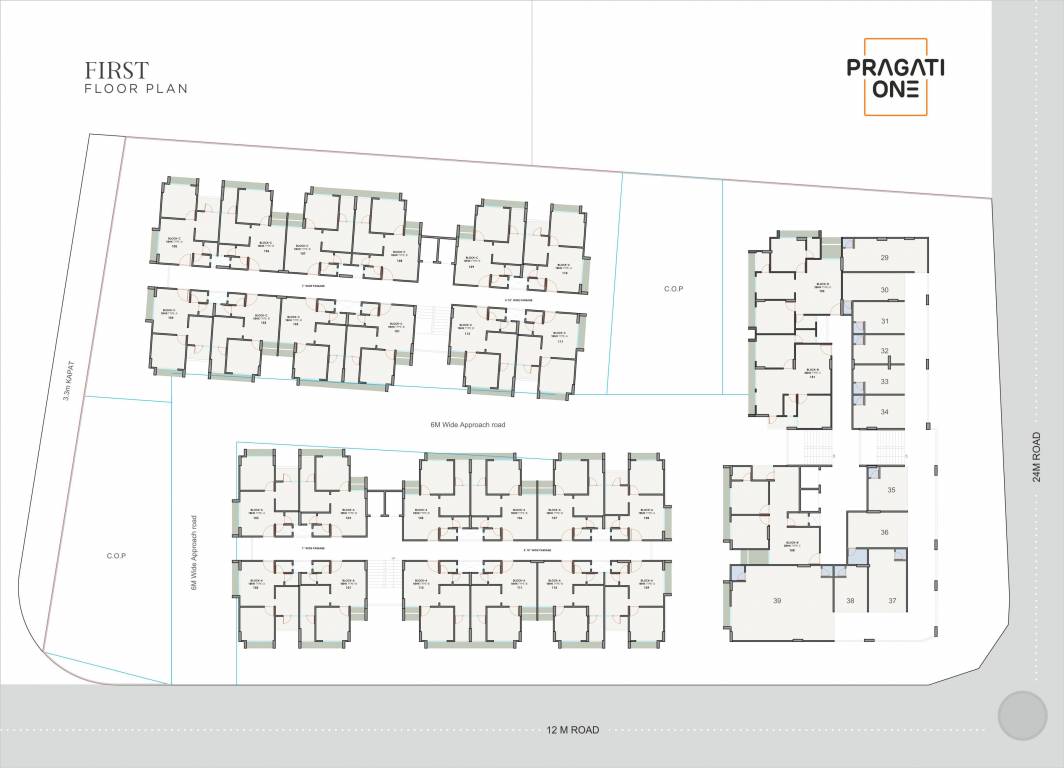  pragati one A, B And C Wing Cluster Plan For 1st Floor