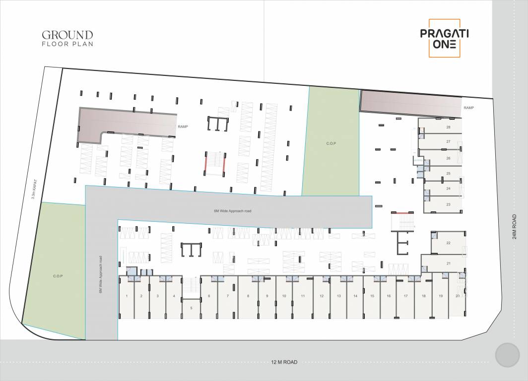  pragati one A, B And C Wing Cluster Plan For Ground Floor