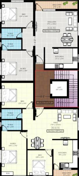  mc-flats MC Flats Cluster Plan from 1st to 3rd Floor