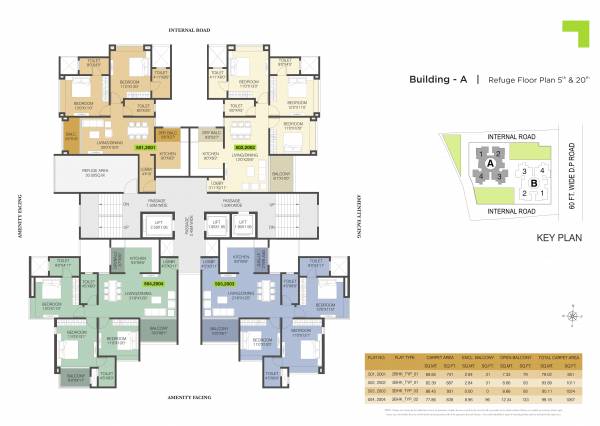 forte Tower A Cluster Plan For 5th & 20th Refuge  Floor