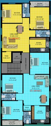  thara-apartments Thara Apartments Cluster Plan From 1st To 3rd Floor