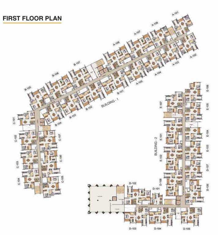  aquene Block A, B, C, D, And E Cluster Plan for 1st Floor
