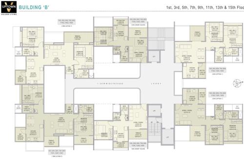  v-uptown V Uptown B Wing Cluster Plan from 1st, 3rd, 5th, 7th, 9th, 11th, 13th And  15th Floor