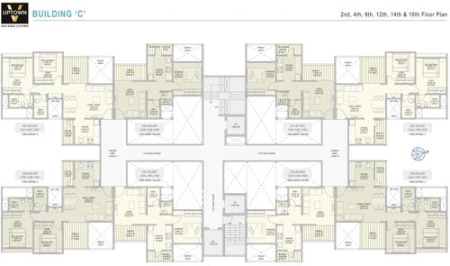  v-uptown V Uptown C Wing Cluster Plan from 2nd, 4rth, 8th, 12th, 14th And 16th Floor