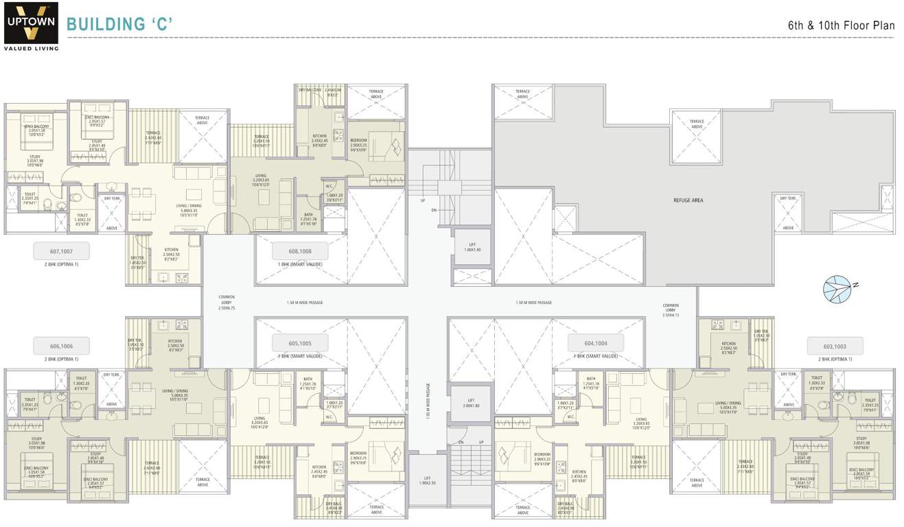  v uptown V Uptown C Wing Cluster Plan from 6th And 10th Floor
