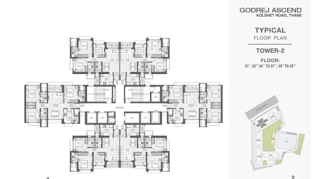 ascend phase 1 Tower 2 Cluster Plan for 31st,32nd,34th 37th,39th 42nd Floor