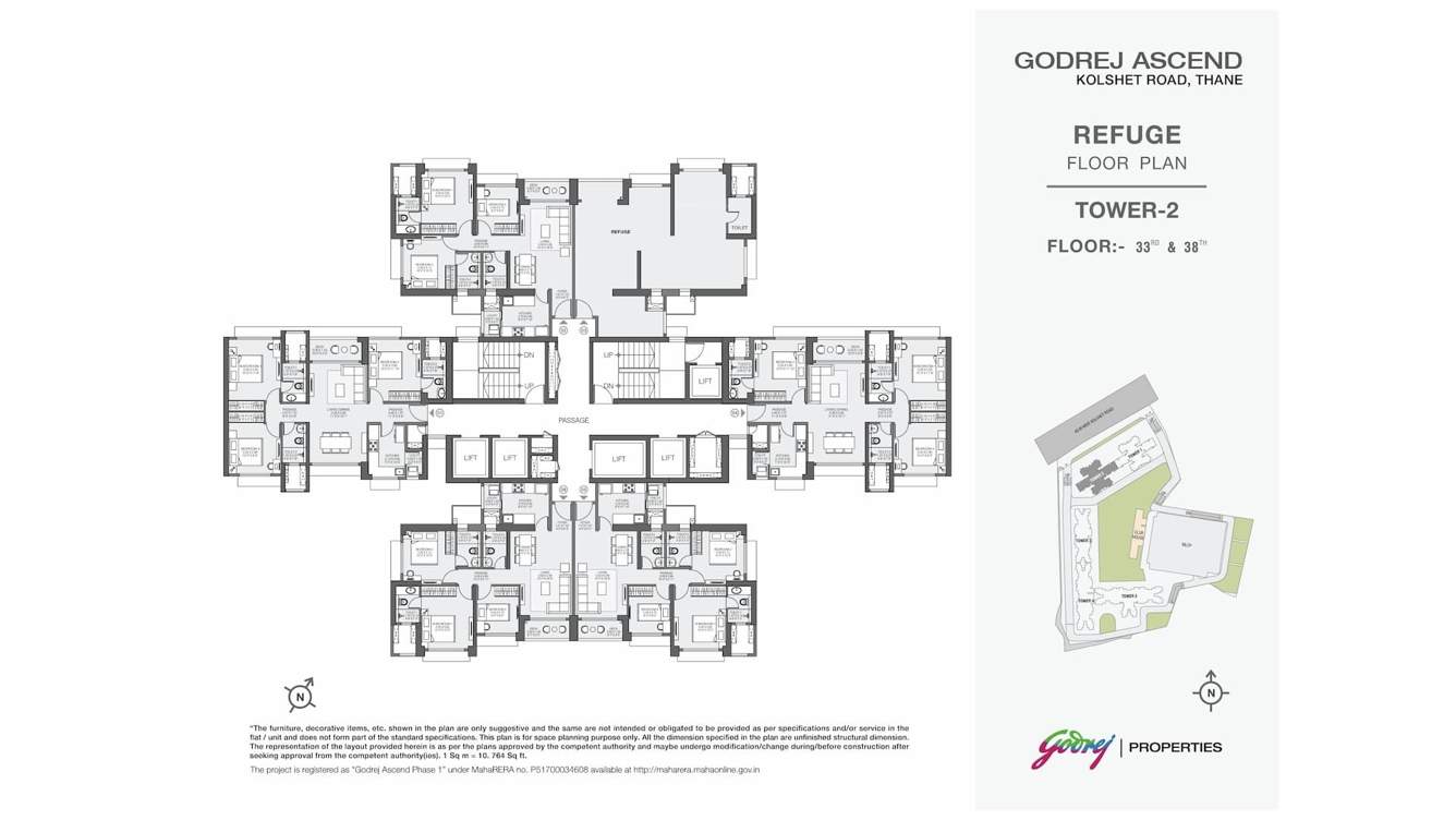 ascend phase 1 Tower 2 Cluster Plan for 33rd & 38th Floor