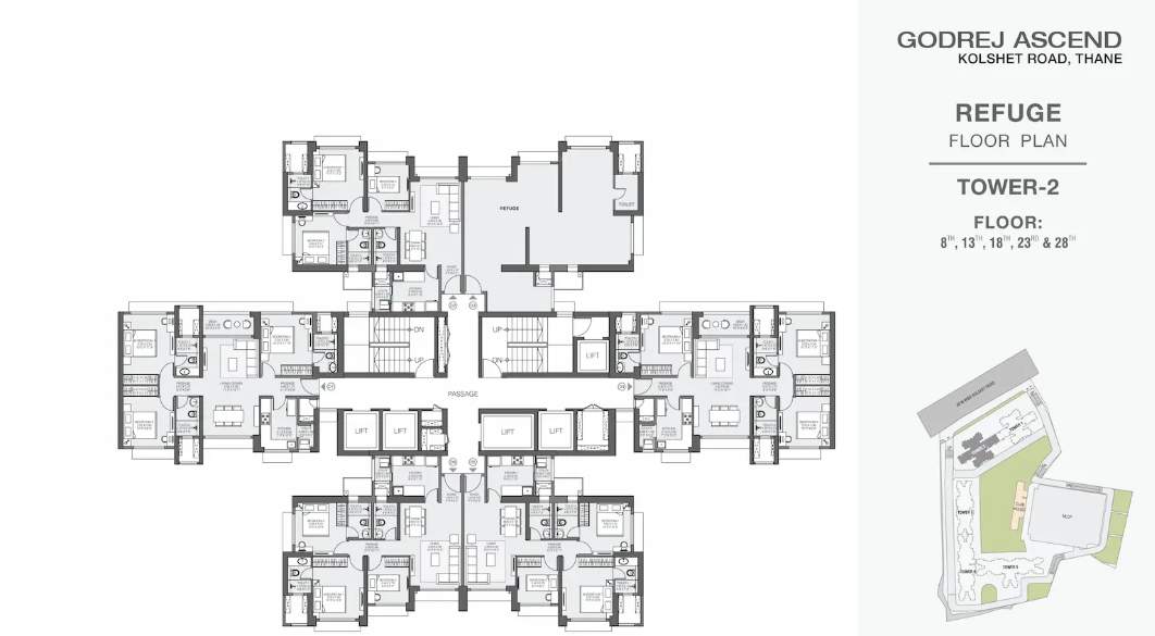 ascend phase 1 Tower 2 Cluster Plan for 8th,13th,18th,23rd,28th Floor