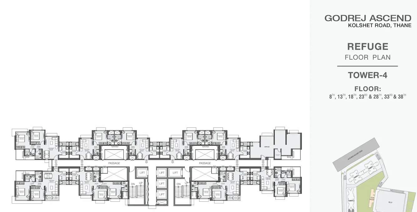 ascend phase 1 Tower 4 Cluster Plan for 8th,13th,18th,23rd,28th,33rd,38th Floor