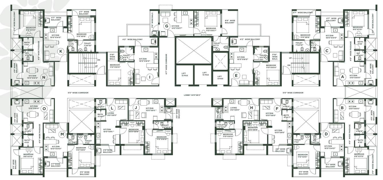  aparajita sports city Aparajita Sports City Cluster Plan from 13th to 14th Floor